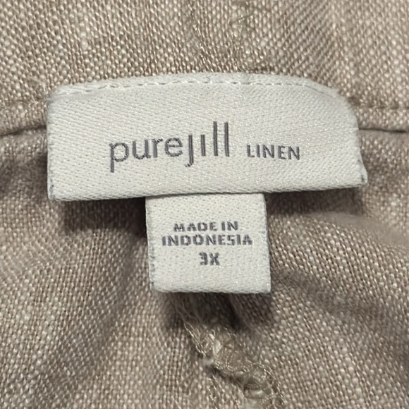 J. Jill linen capri pants 3X plus size  Beige tan 100% Linen Pants lightweight - Picture 12 of 13